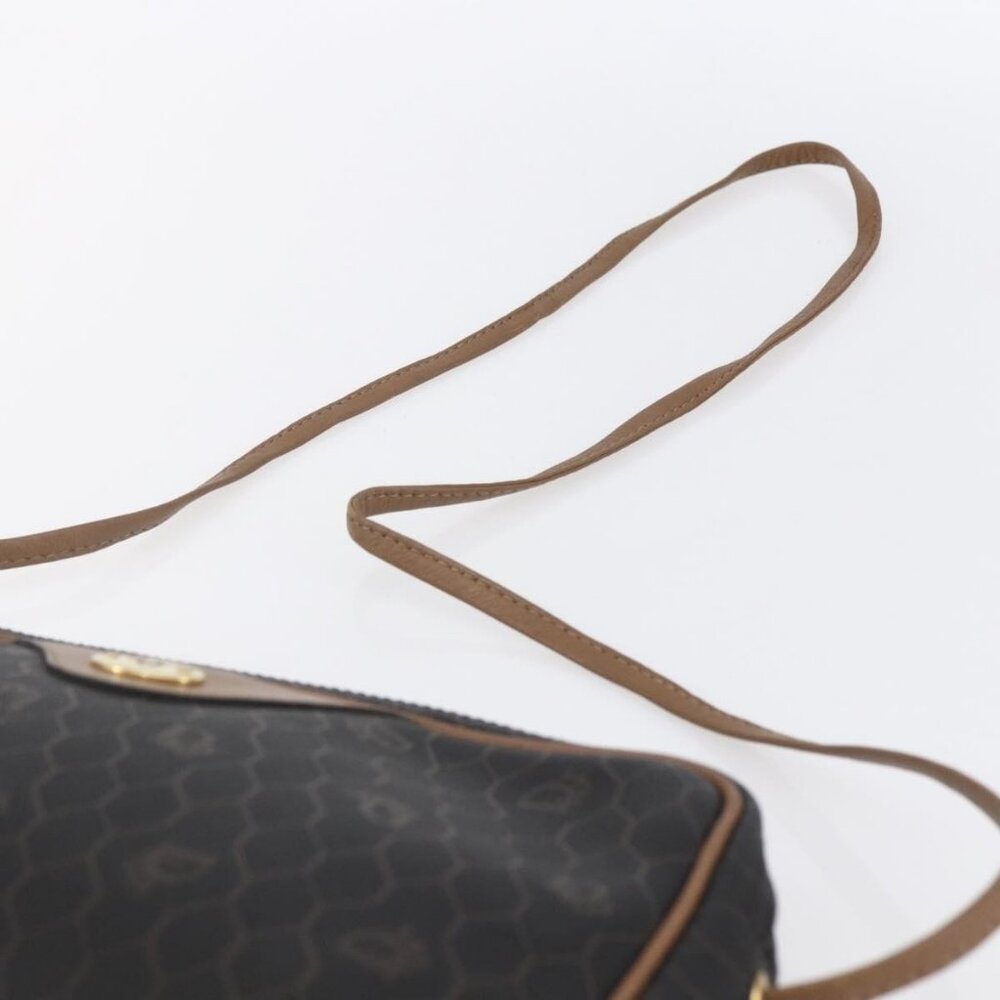 Authentic Christian Dior Honeycomb Canvas Shoulder Bag PVC Black Gold - Picture 15 of 16